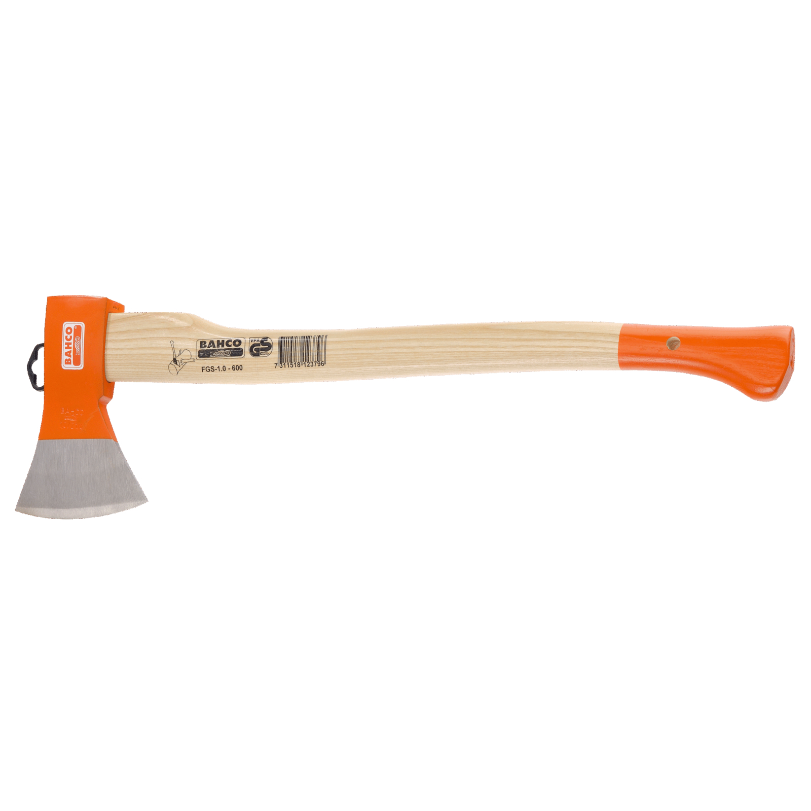 Hache d'abattage manche courbé frêne 600 mm 1,5 kg BAHCO - FGS-1.0-600
