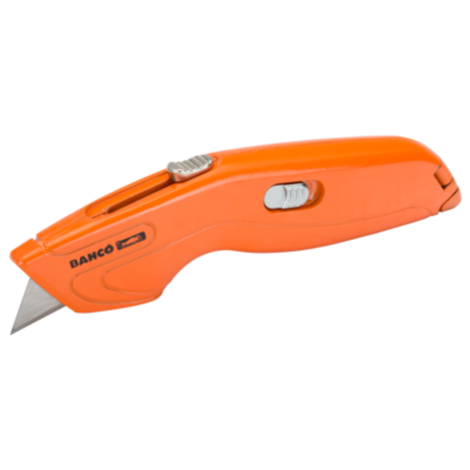 Cutter de sécurité autorétractable 163 mm avec étui acier et stockage 5 lames BAHCO - KGAU-01