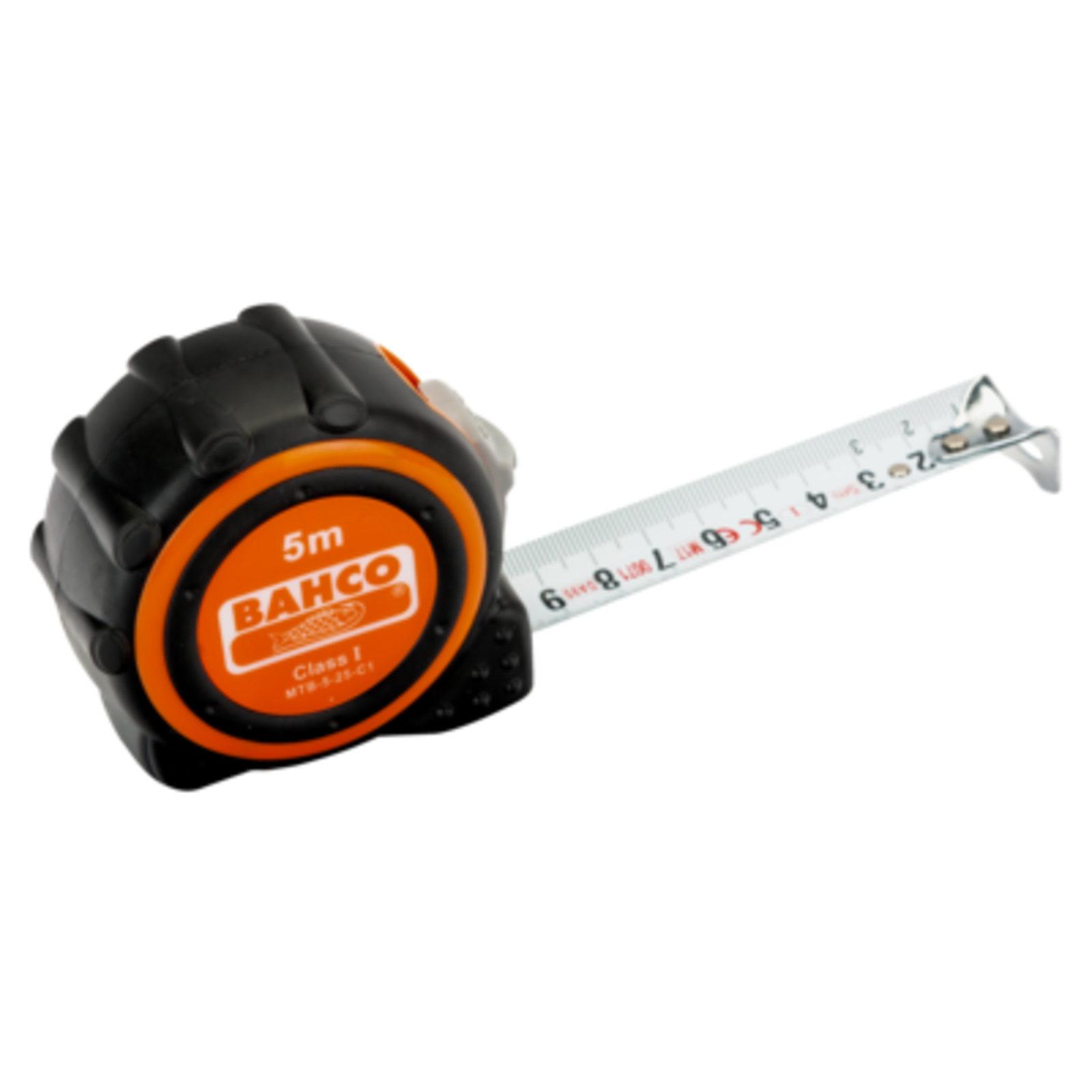 Mètre ruban court 5 m 25 mm classe I avec poignée caoutchouc BAHCO - MTB-5-25-C1