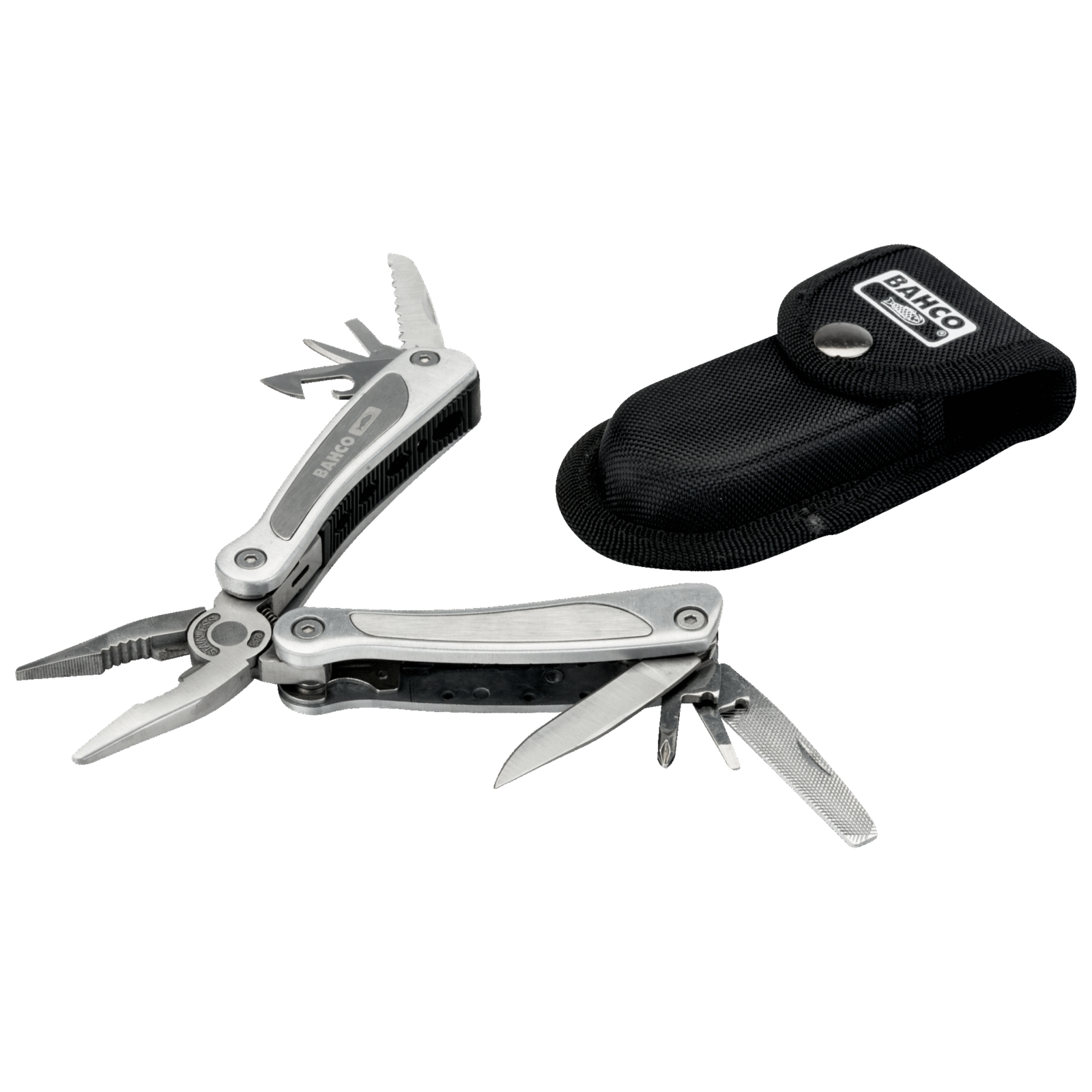 Outil multi-usages pliable 12 fonctions aluminium 165 mm avec pochette BAHCO - MTT051