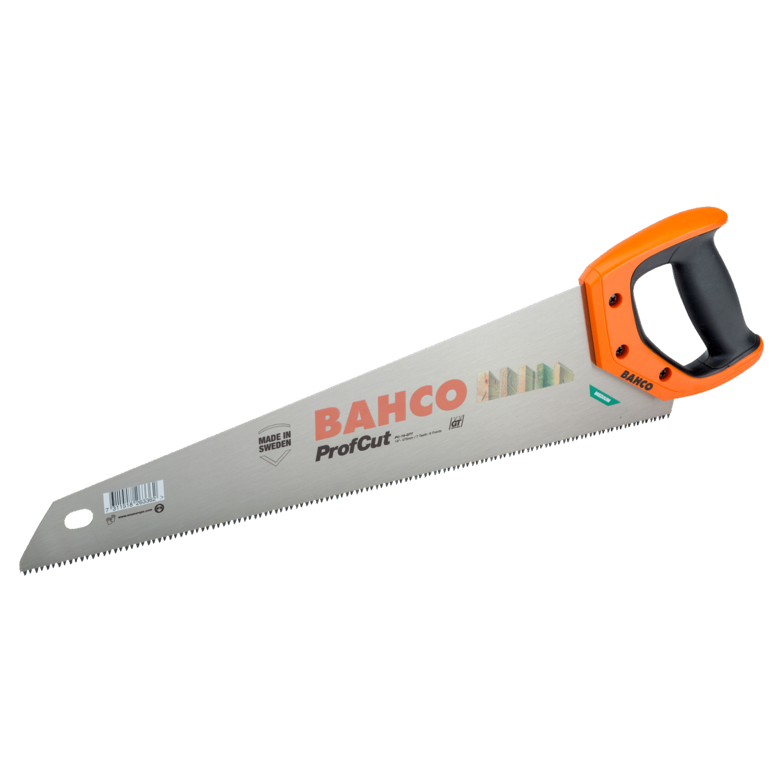 Scie égoïne 550 mm 7/8 dents au pouce poignée bi-matière BAHCO - PC-22-GT7