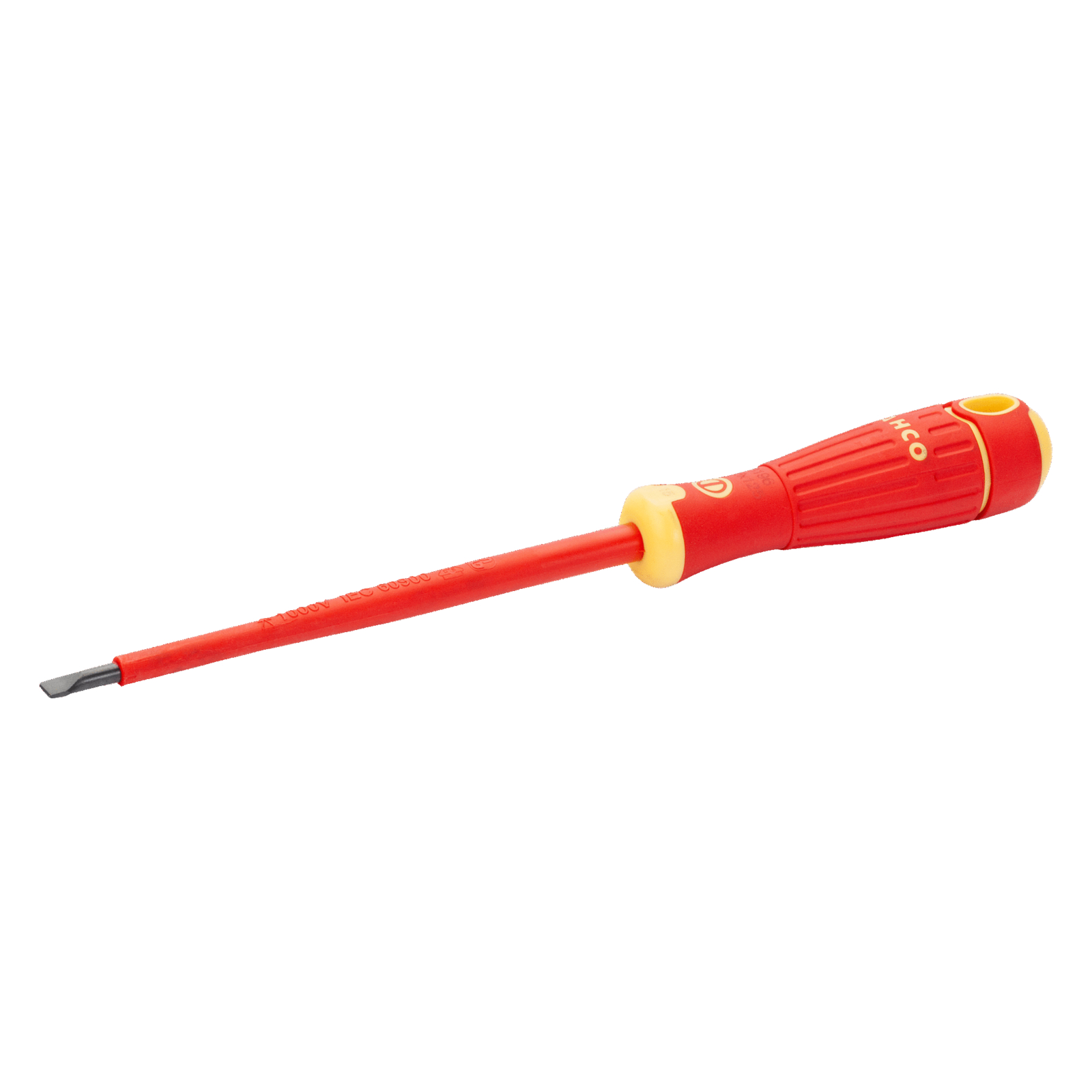 Tournevis isolé VDE vis à fente 0,8 x 4 mm lame 100 mm manche bimatière BAHCO - SB196.040.100