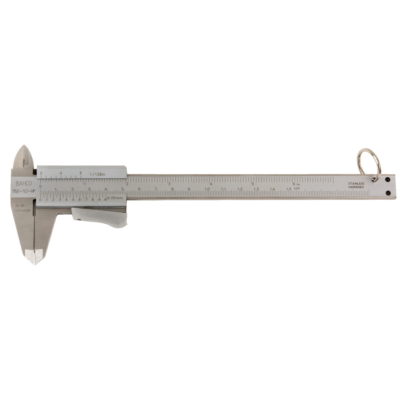 Pied à coulisse inox avec anneau de sécurité 0-150 mm résolution 0,05 mm pour travail en hauteur BAHCO - TAH1150-1/2H/P