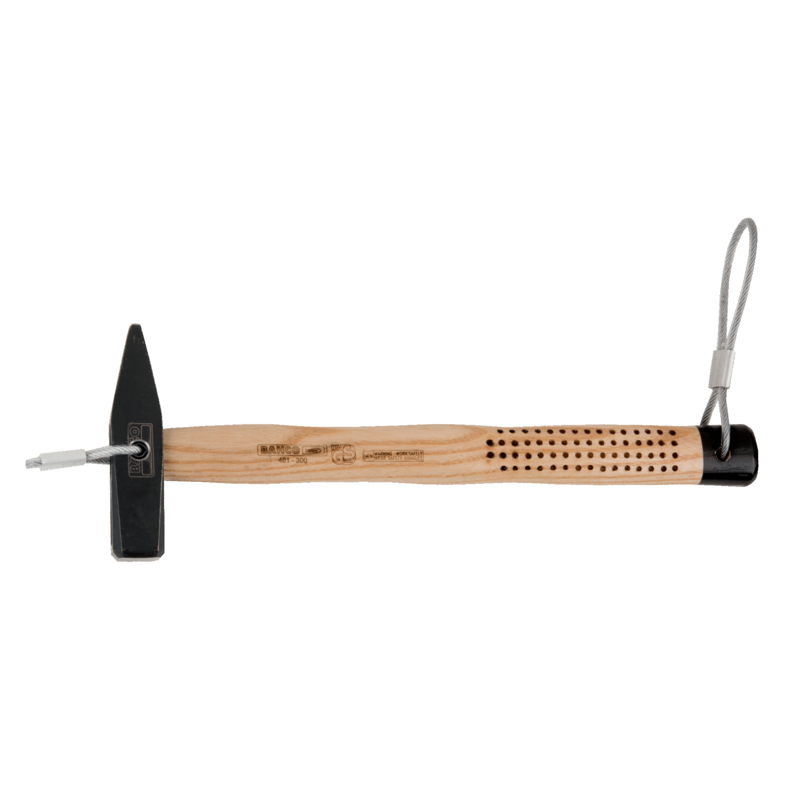 Marteau de serrurier 300 g avec câble de sécurité manche frêne BAHCO - TAH481-300