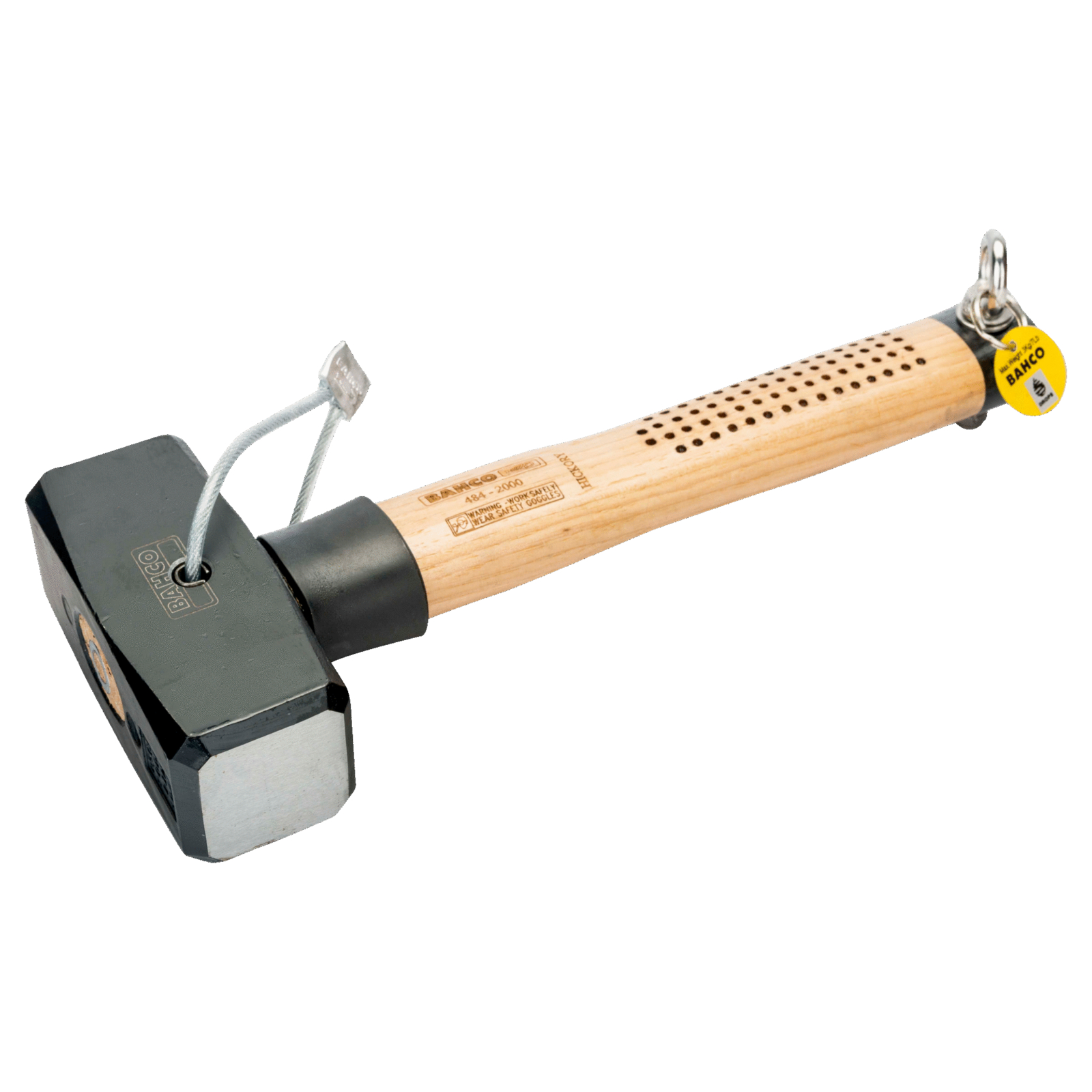 Massette 2 kg avec câble de sécurité manche hickory BAHCO - TAH484-2000