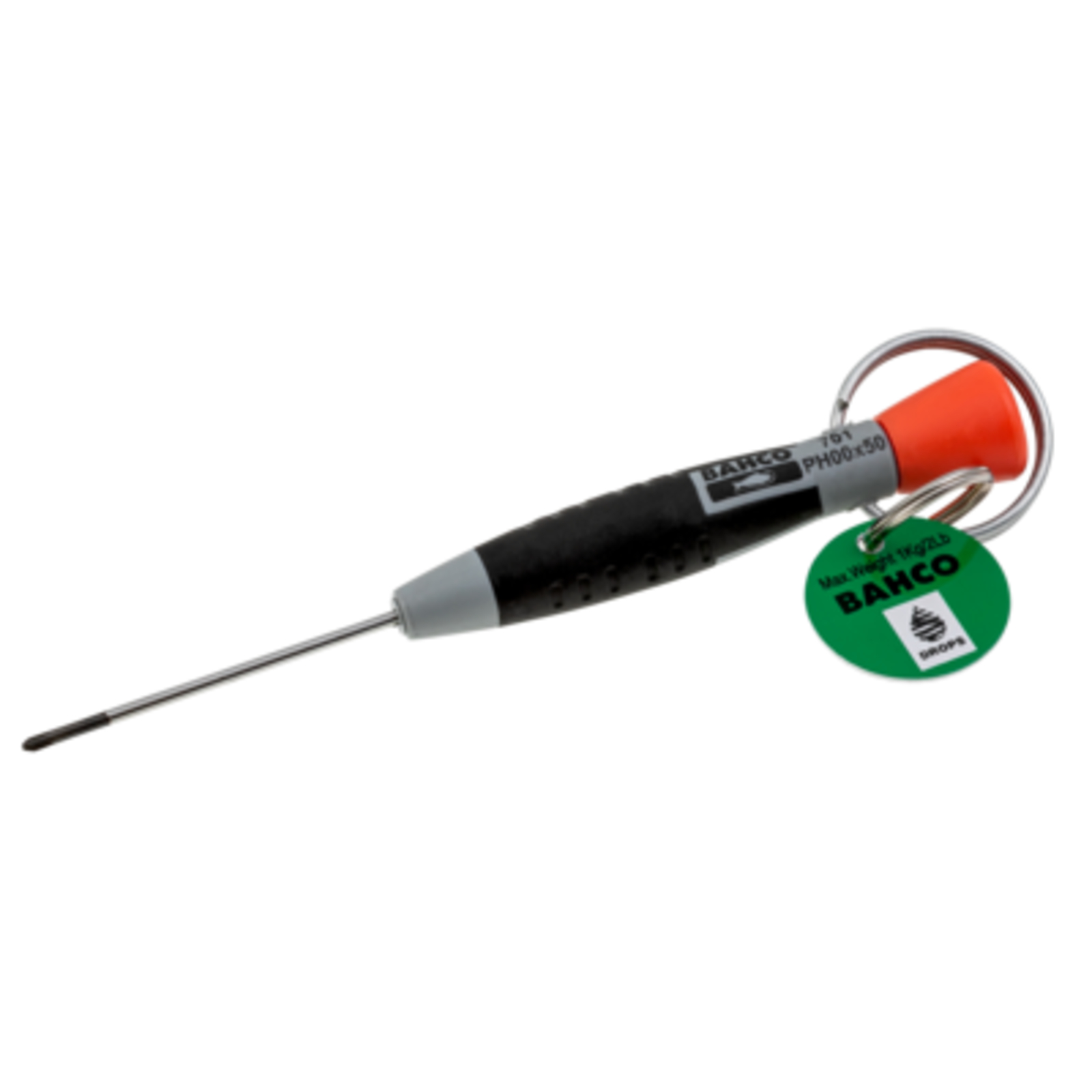 Tournevis de précision Phillips PH0 50 mm avec anneau sécurité inox BAHCO - TAH701-0-50
