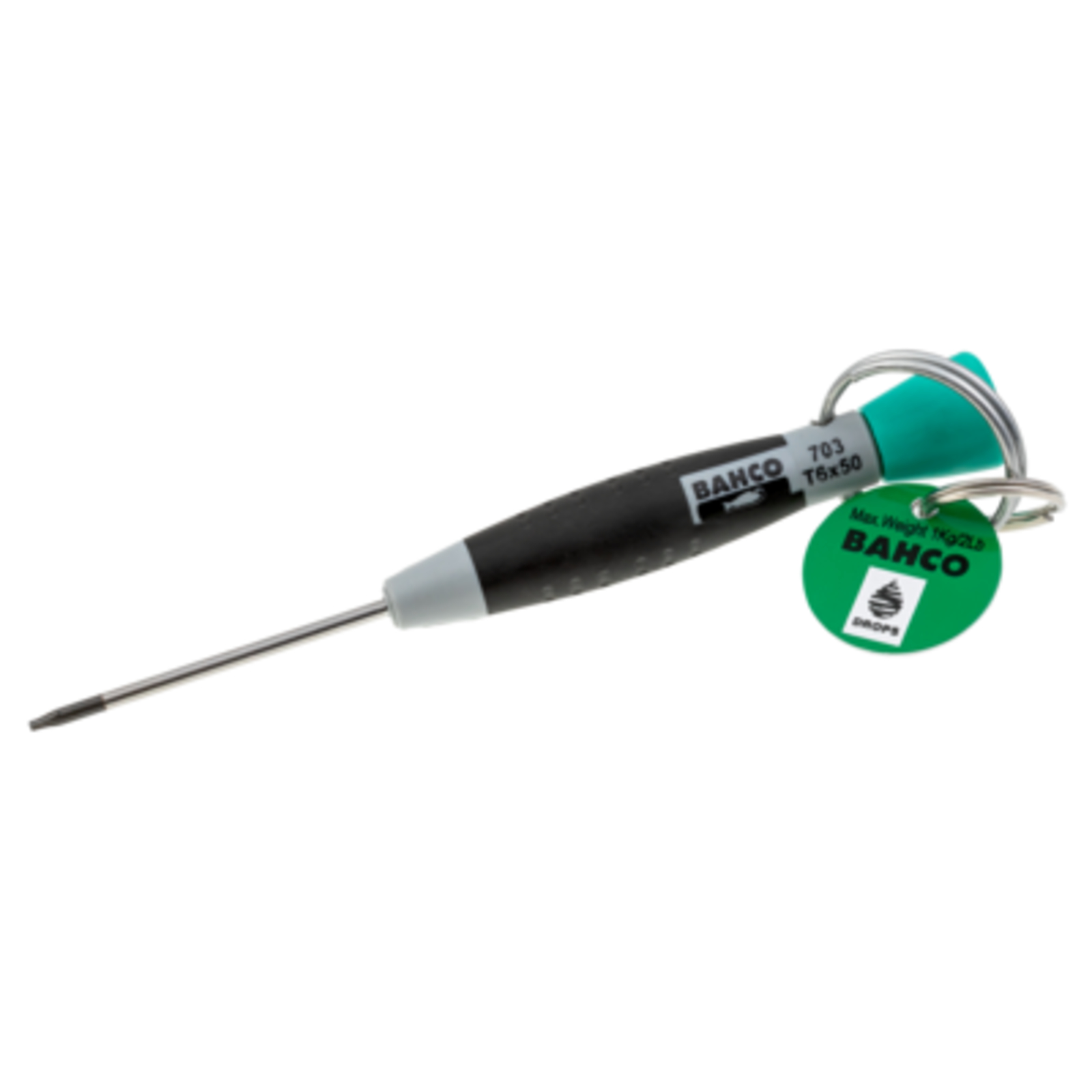 Tournevis de précision vis Torx T10 50 mm avec anneau sécurité inox BAHCO - TAH703-10-50
