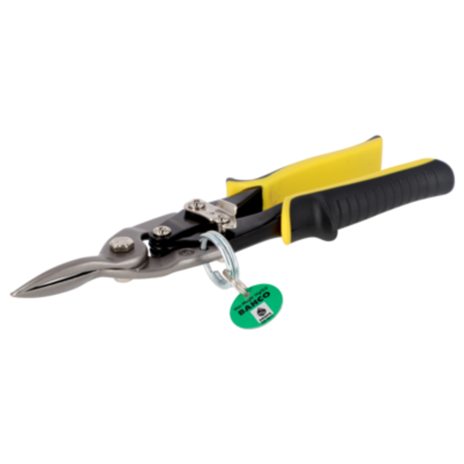 Cisailles à tôle coupe droite 250 mm levier démultiplicateur poignées jaunes anneau sécurité BAHCO - TAHMA421