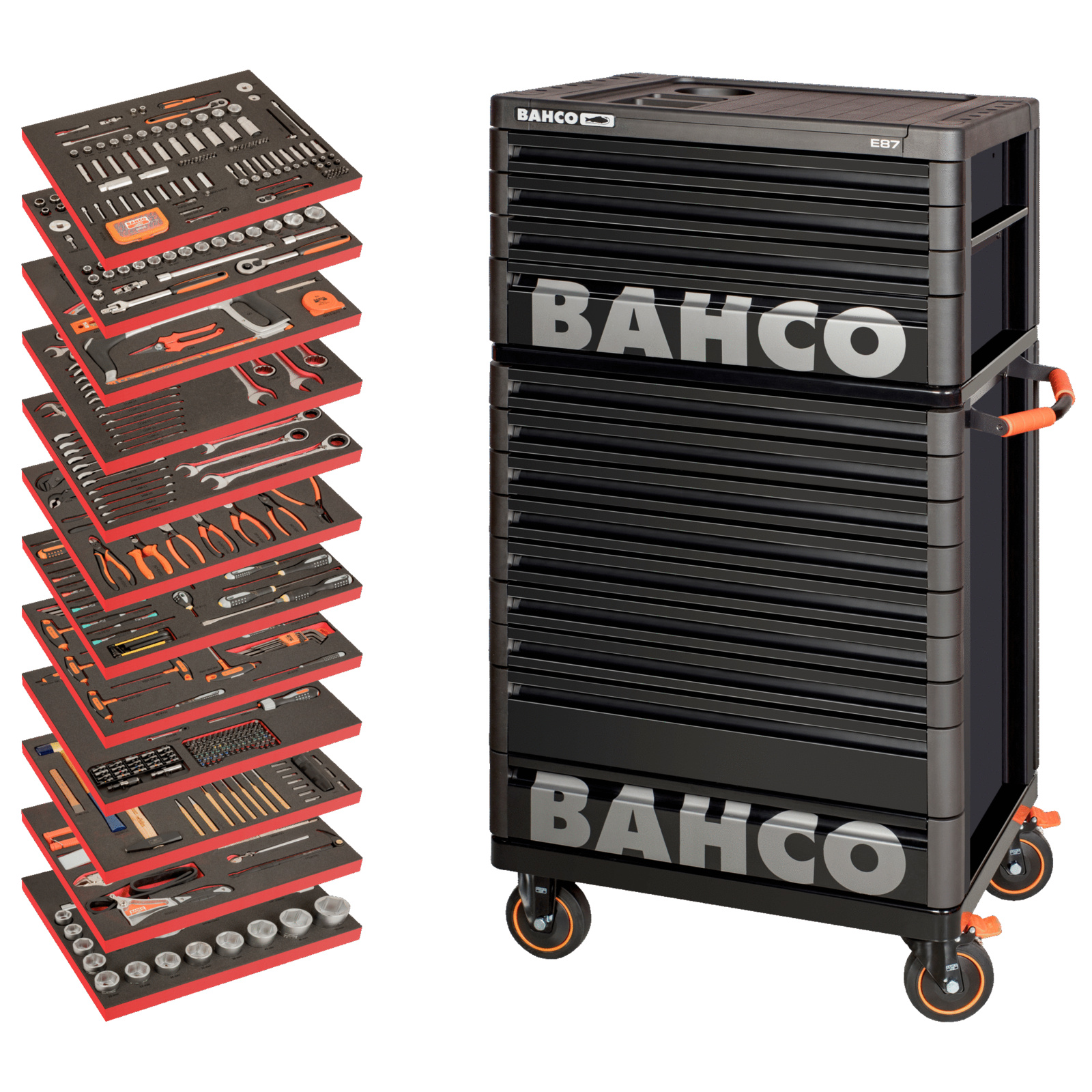 Servante d'atelier usage intensif 560 outils composition FF1ASET-XLARGE BAHCO - XLARGE