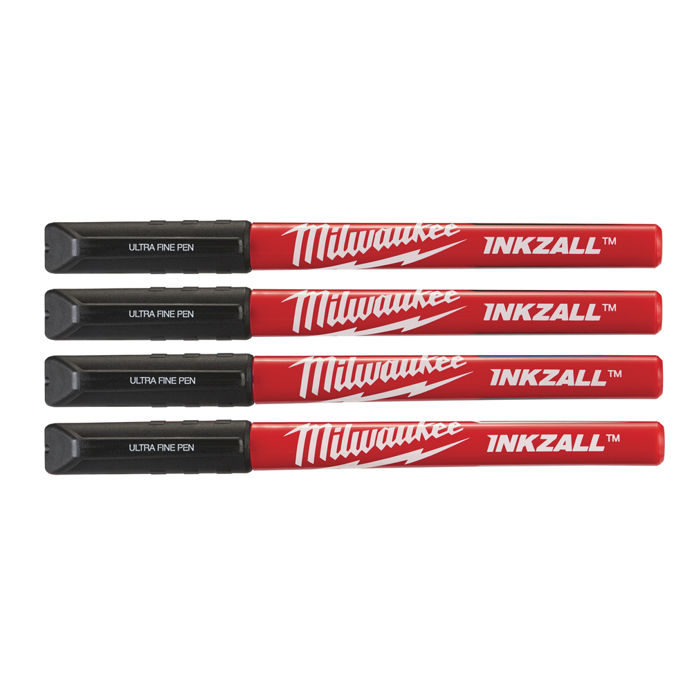Set 4 Stylos pointe ultra fine noirs MILWAUKEE ACCESSOIRES - 48223164