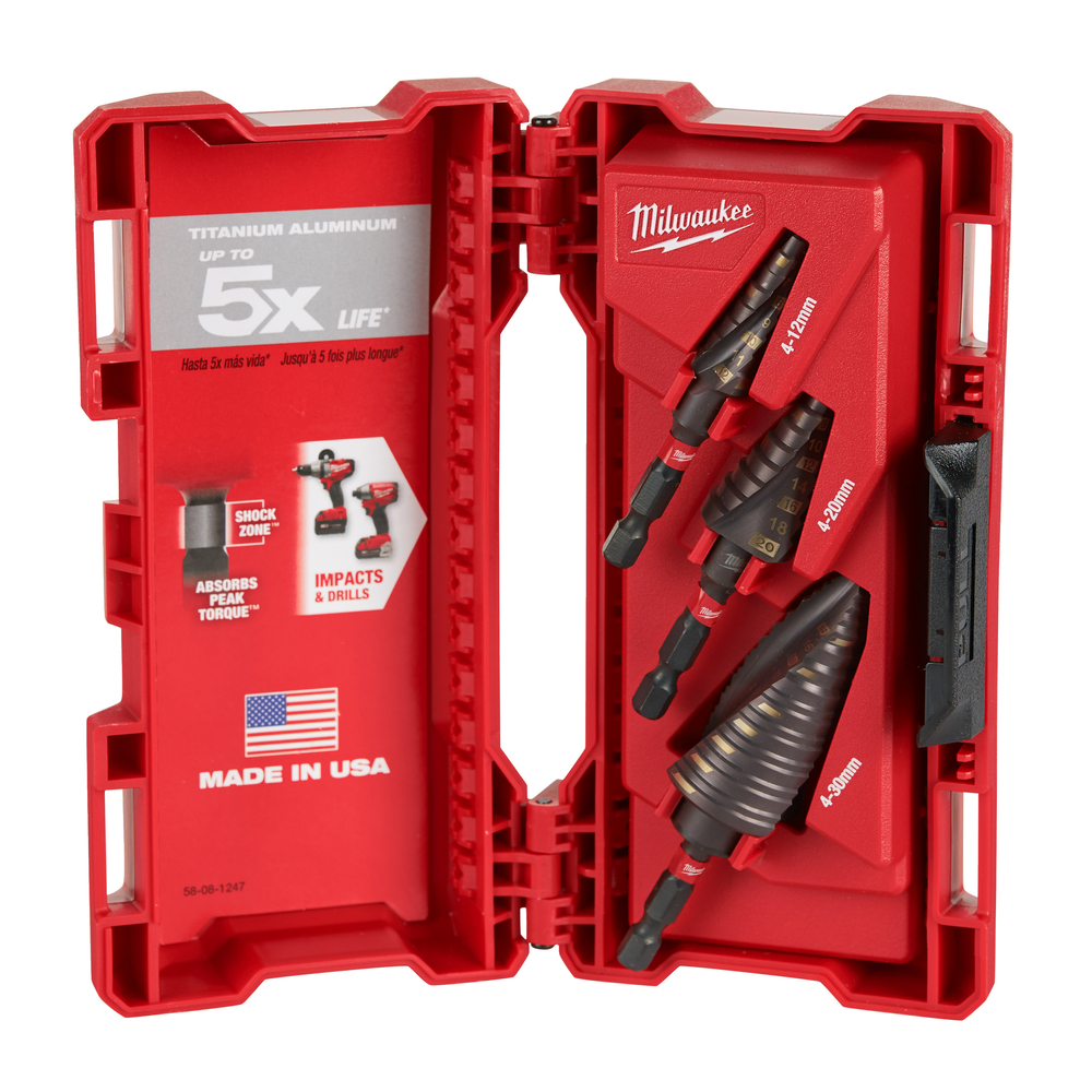 coffret forets étagés MILWAUKEE Shockwave 3 pièces - 48899266