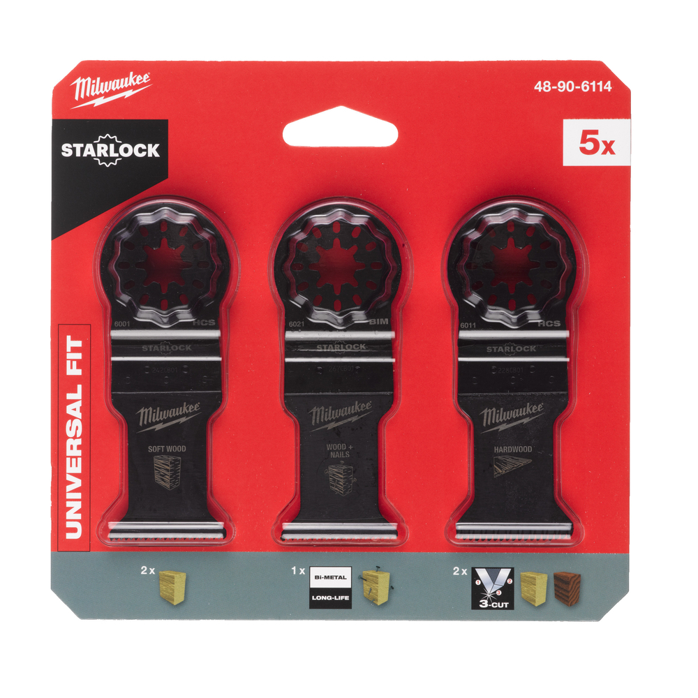 Set lames multi tools bois 5 pièces MILWAUKEE ACCESSOIRES - 48906114