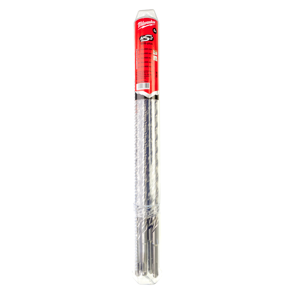 Set de 5 forets SDS+ Long : 10,12,14,16,20 x 450MM MILWAUKEE ACCESSOIRES - 4932352801