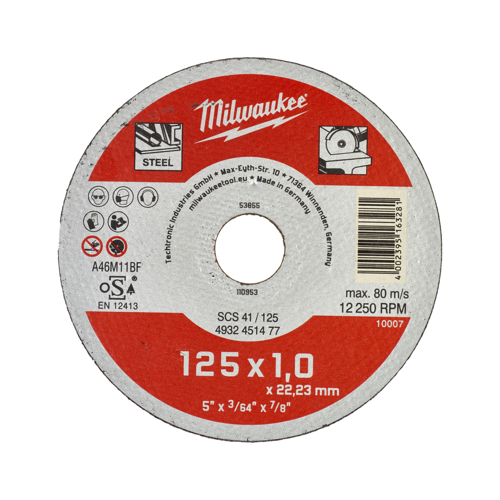 C DISPLAY DISQUE TRONC 125MM ÉPAIS 1 MM CONTRACTOR - 200PC MILWAUKEE ACCESSOIRES - 4932451478