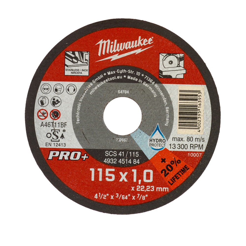DISQUE TRONC 115MM ÉPAIS 1MM PRO+ -1PC MILWAUKEE ACCESSOIRES - 4932451484