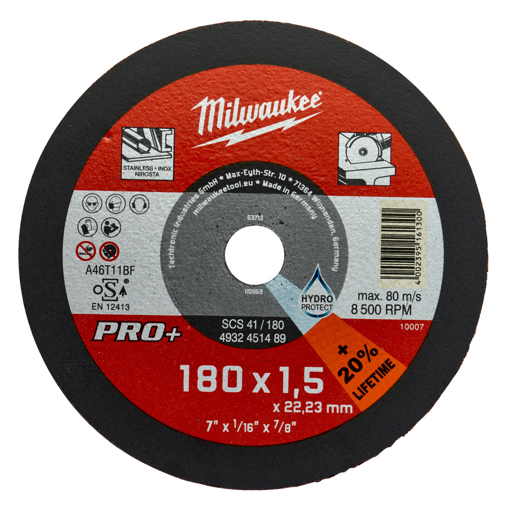 DISQUE TRONC 180MM ÉPAIS 1,5 MM PRO+ -1PC MILWAUKEE ACCESSOIRES - 4932451489