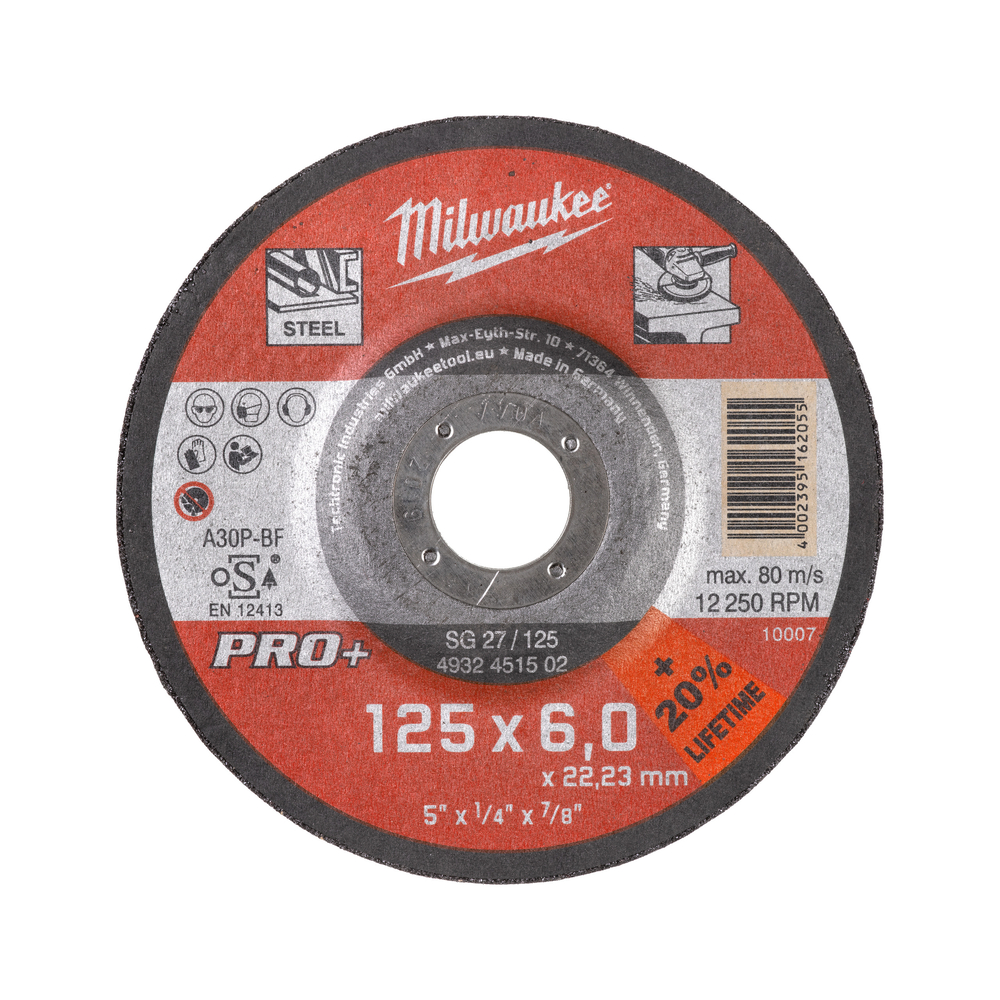 DISQUE MEULER 125 ÉPAIS 6 MM PRO+ -1PC MILWAUKEE ACCESSOIRES - 4932451502