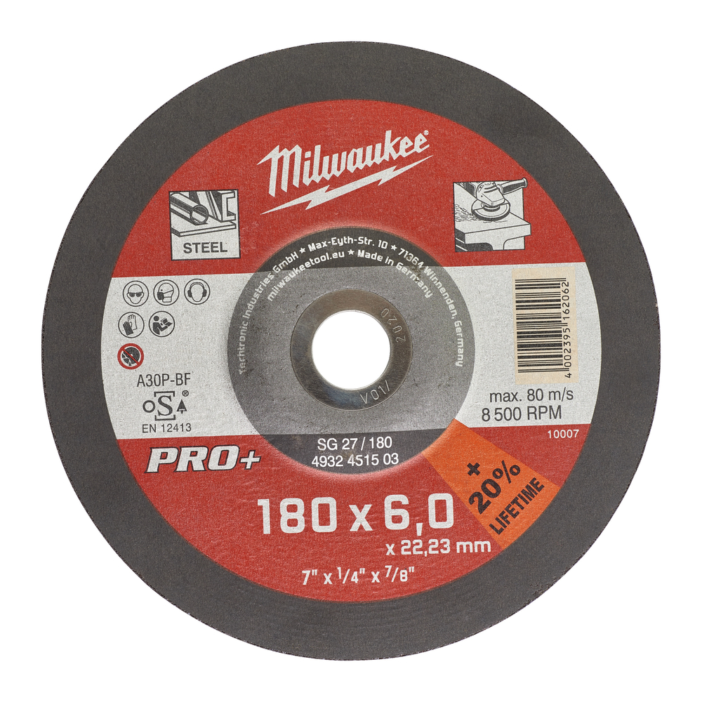 DISQUE MEULER 180 ÉPAIS 6 MM PRO+ -1PC MILWAUKEE ACCESSOIRES - 4932451503