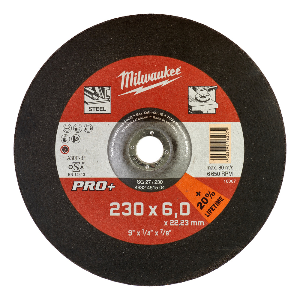 DISQUE MEULER 230 ÉPAIS 6 MM PRO+ -1PC MILWAUKEE ACCESSOIRES - 4932451504