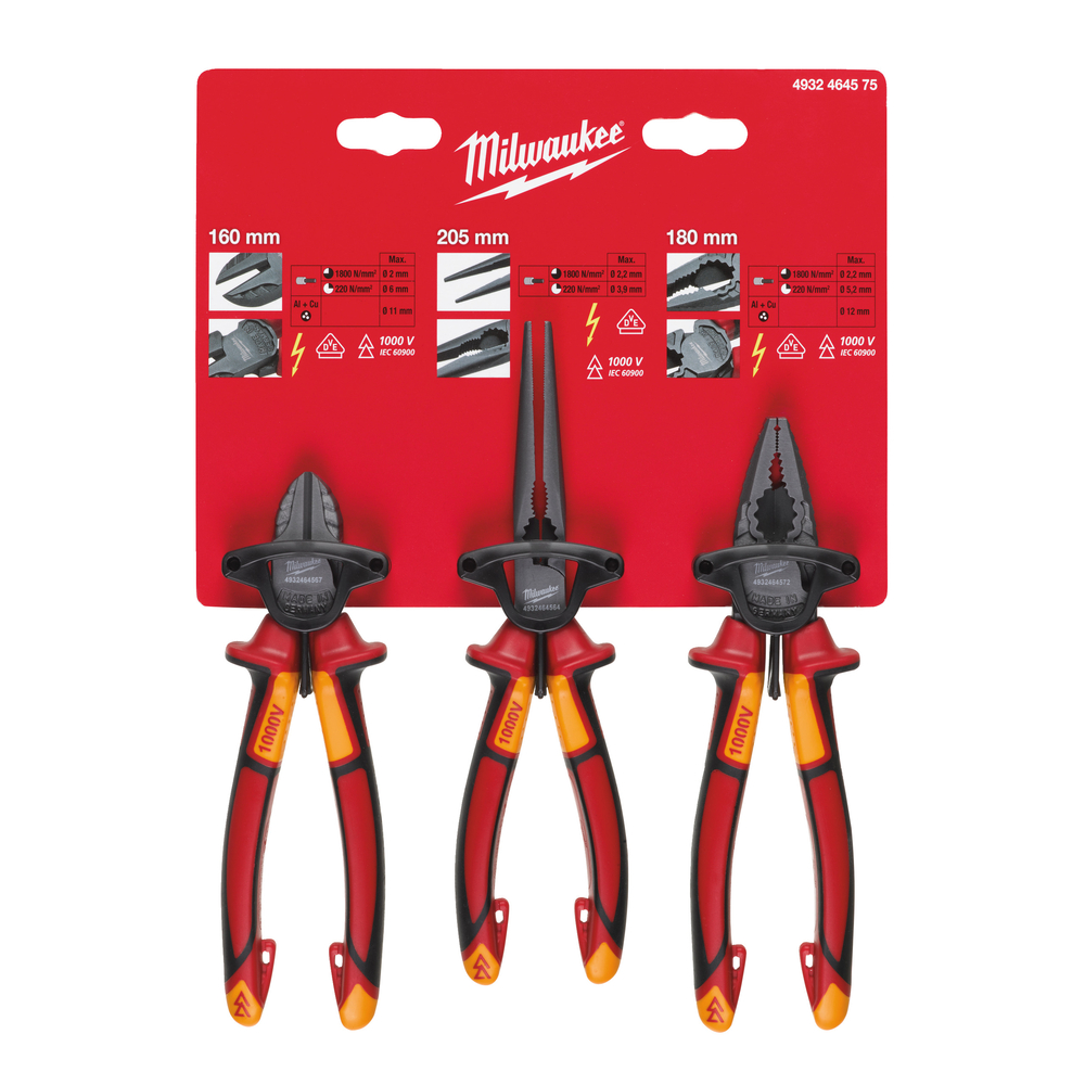 Set MILWAUKEE 3 pinces isolées - 4932464575