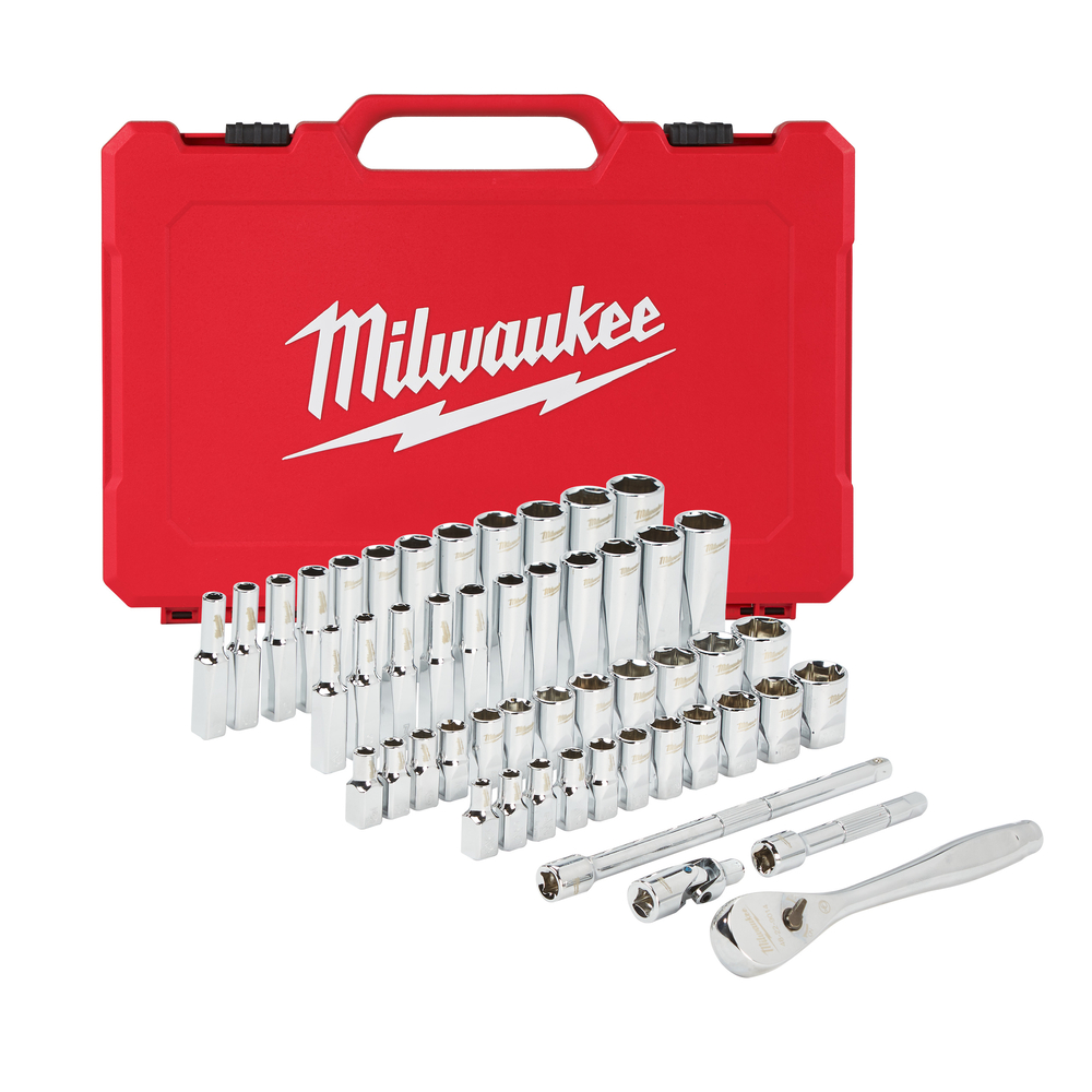 Set de douilles et clés à cliquet 1/4 métrique & impérale 50 pcs MILWAUKEE ACCESSOIRES - 4932464944