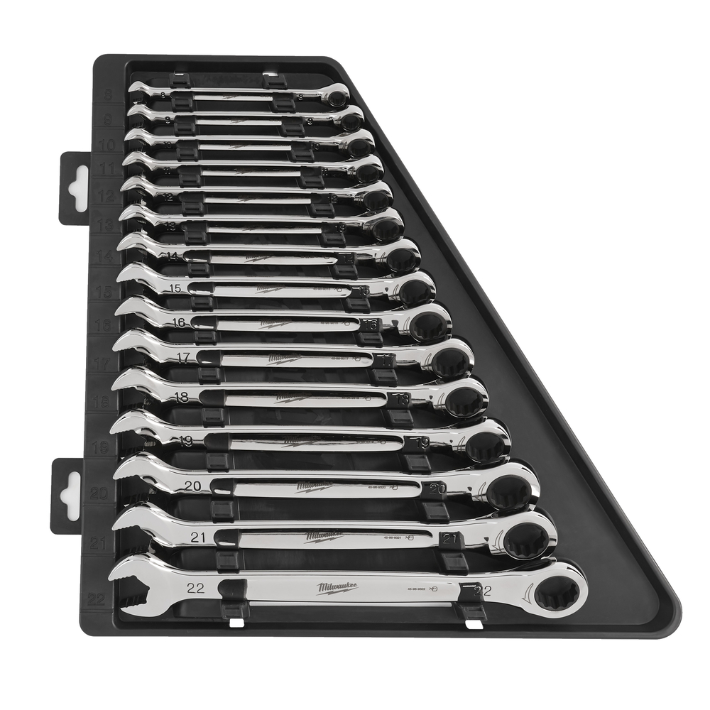 Set MILWAUKEE de 15 clés à cliquet Métriques - 4932464994