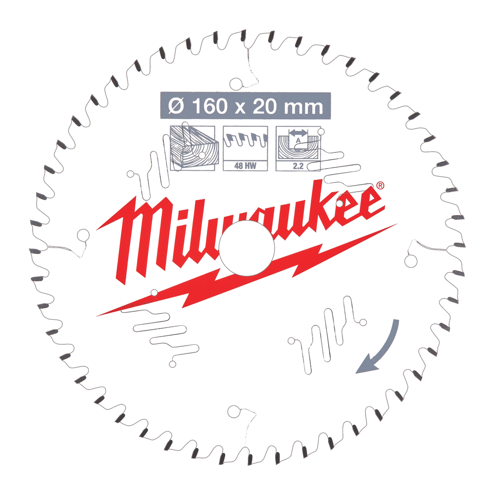 LAME SCIE CIRCULAIRE BOIS 160X20X2,2/48 ALTERNEE MILWAUKEE ACCESSOIRES - 4932471291