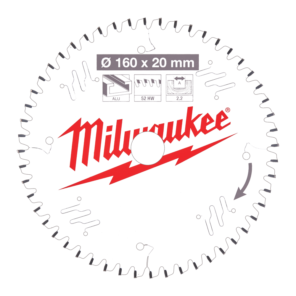 LAME SCIE CIRCULAIRE BOIS 160X20X2,2/52 PLATE MILWAUKEE ACCESSOIRES - 4932471292