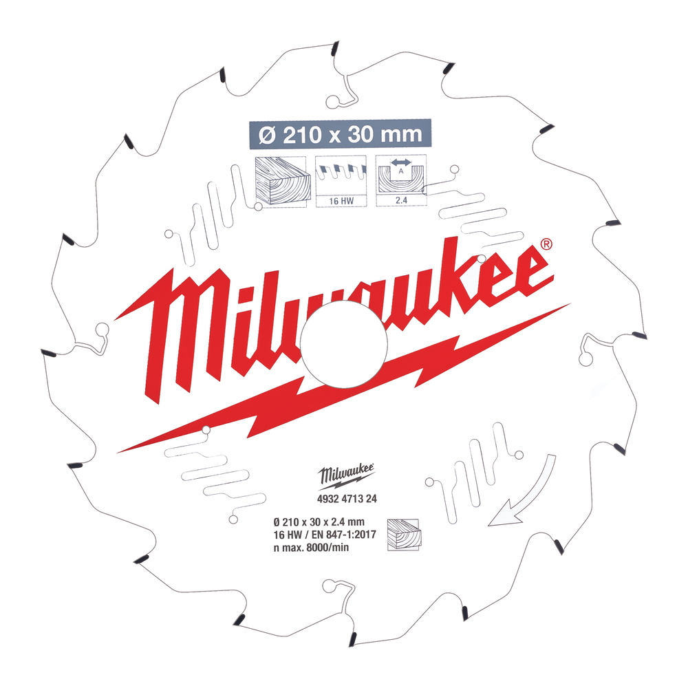 LAME ONGLET BOIS 210X30X2,4X16 ALT NEG MILWAUKEE ACCESSOIRES - 4932471324