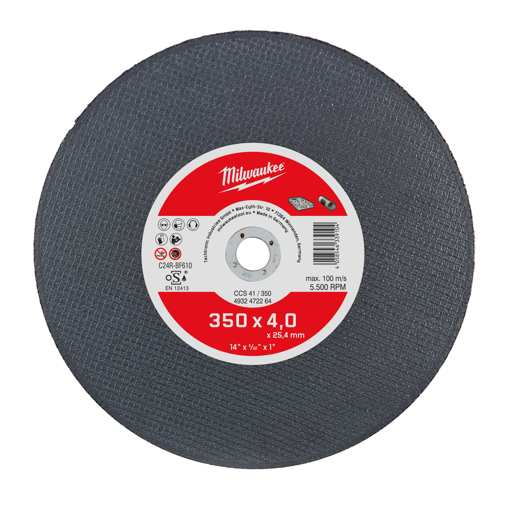 Disque a tronçonner ductile 350x4 mm 1pc MILWAUKEE - 4932472264