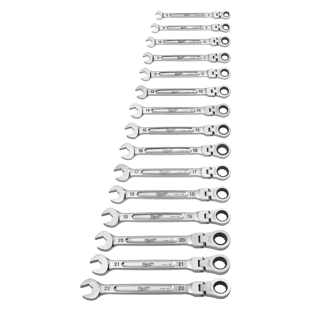 Set de 15 clés à cliquet maxbite à tête flexible MILWAUKEE ACCESSOIRES - 4932478558