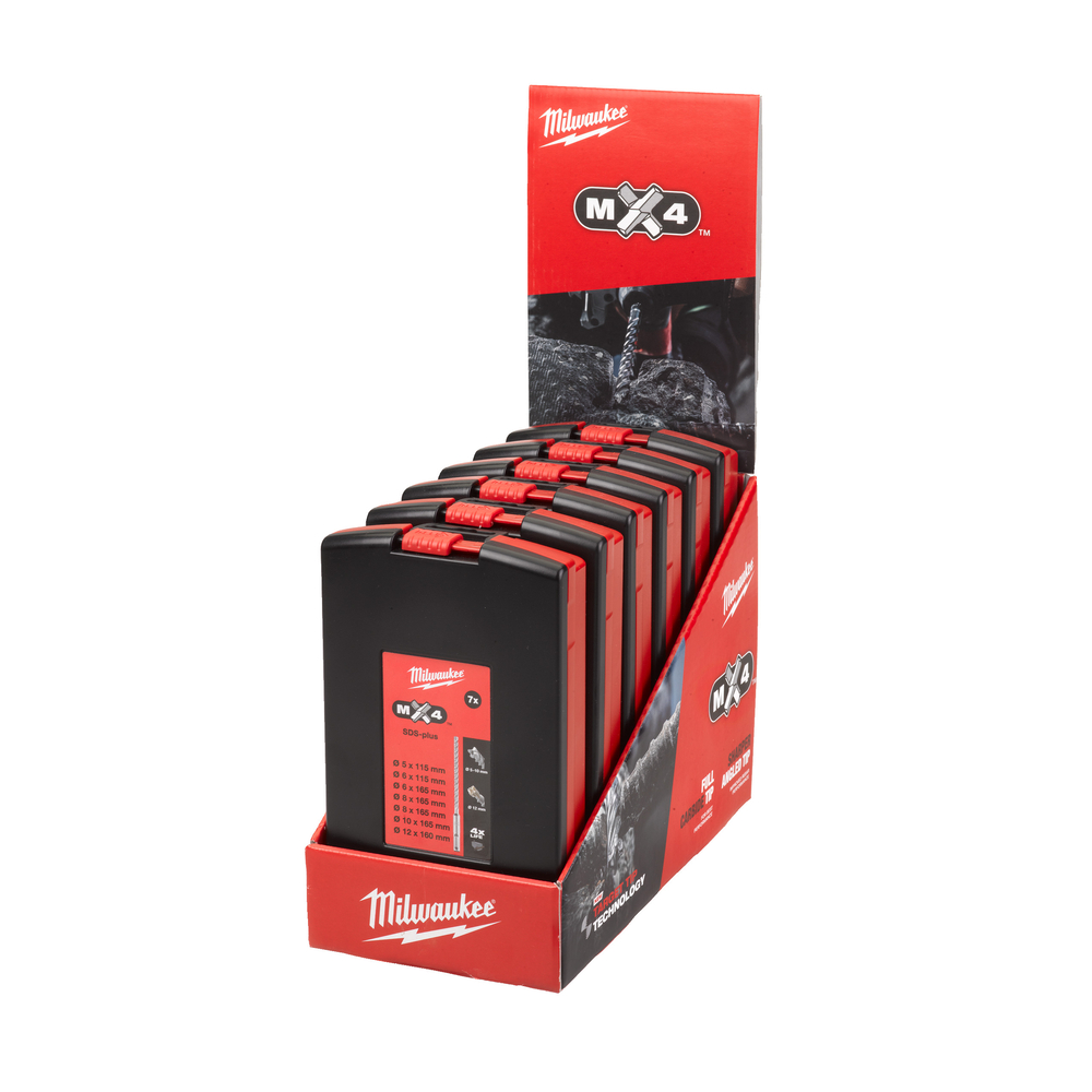 Foret sds+ mx4 4 taillants coffrets 7 foret sds+ MILWAUKEE ACCESSOIRES - 4932478673
