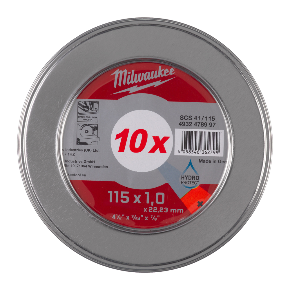 Coffret de 10 disques a tronconner pro+ 115x1 mm MILWAUKEE ACCESSOIRES - 4932478997
