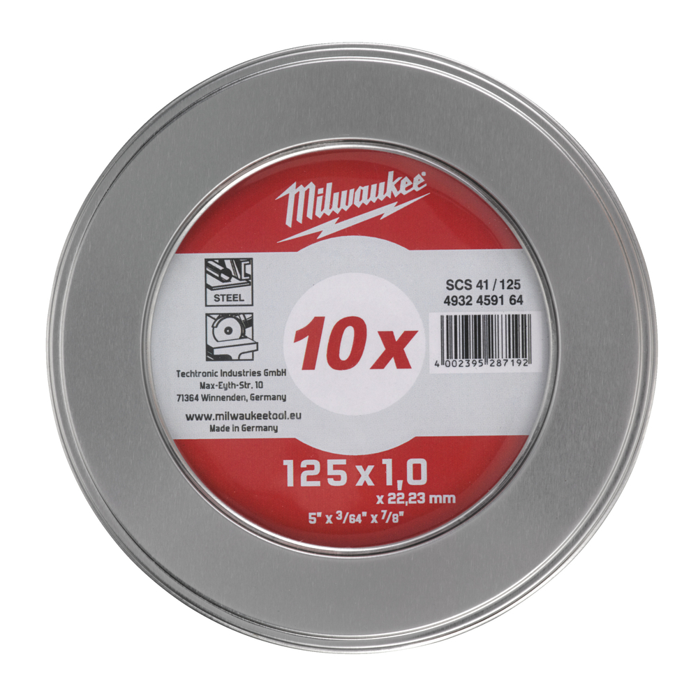 COFFRET DE 10 DISQUES MILWAUKEE A TRONÇONNER PRO+ 125X1 MM - 4932478998