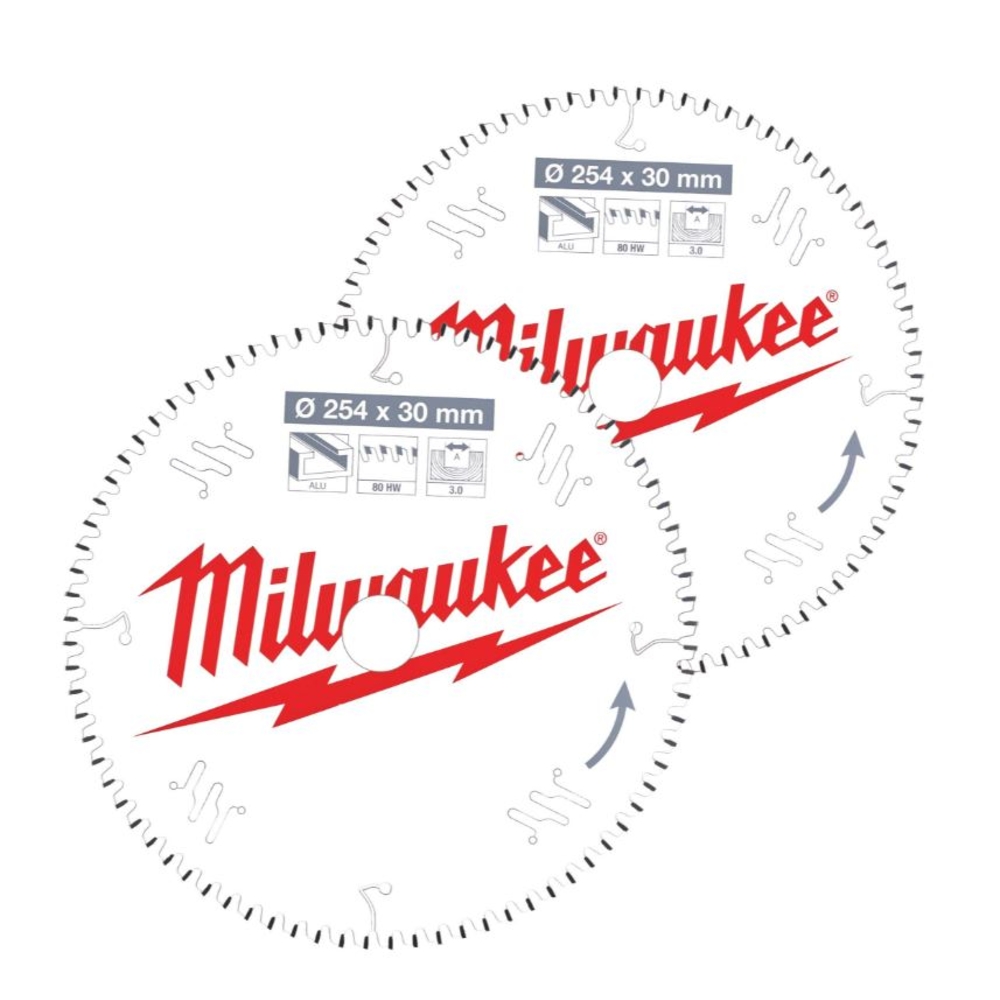 TWIN PACK LAMES SCIE CIRCULAIRE 254MM 30X3X60+30X3X80 - MILWAUKEE - 4932479576