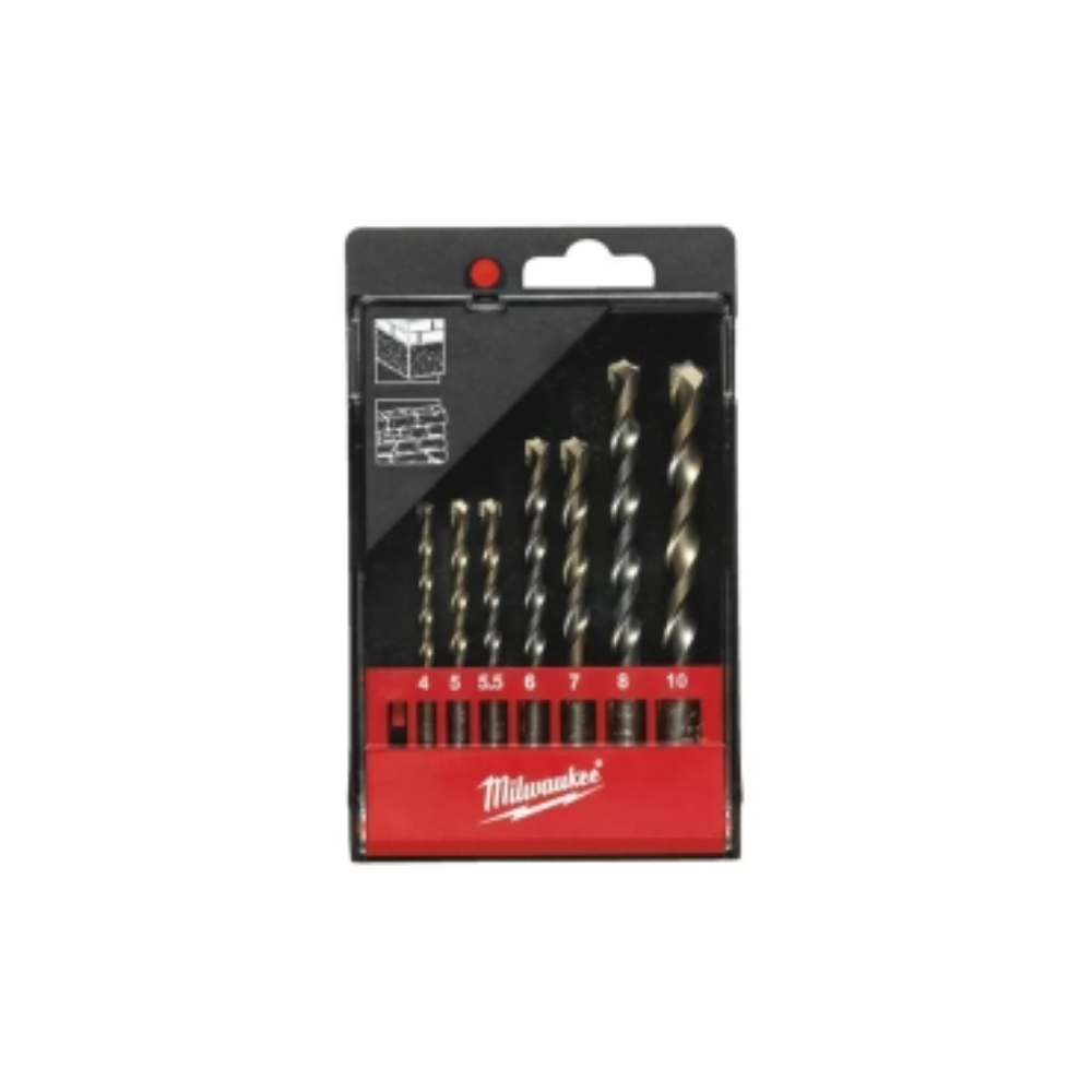 Set de 7 forets béton DIN 8039 MILWAUKEE Ø4/5/6/7/8/9/10 mm - 4932480158