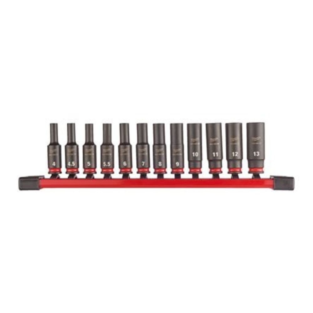 JEU DE RAILS DE DOUILLES À CHOCS 1/4˝ SHOCKWAVE™ (12PC) MILWAUKEE - 
