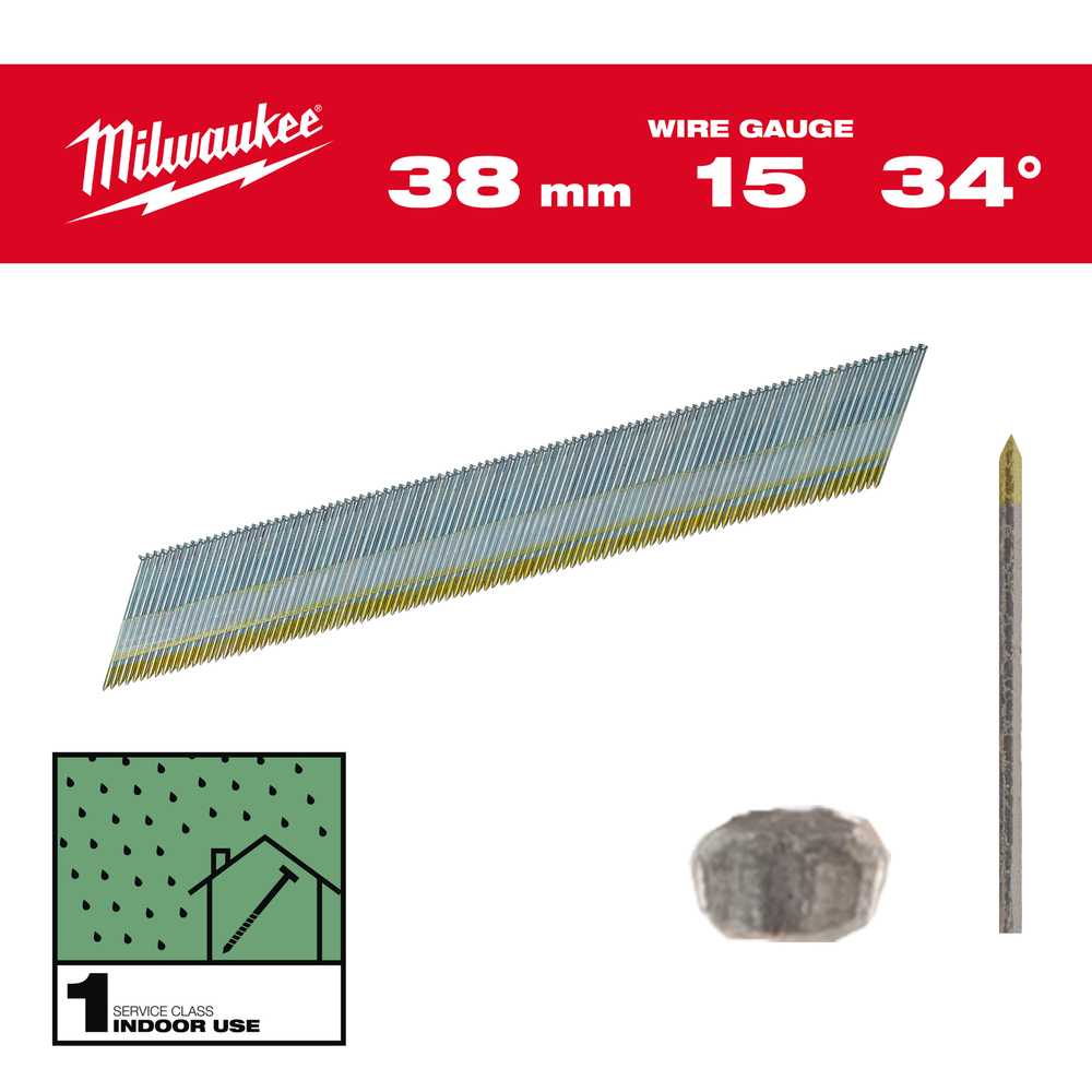 BOITE DE 2500 CLOUS G15 44MM GALVA - Carton MILWAUKEE ACCESSOIRES - 4932492576