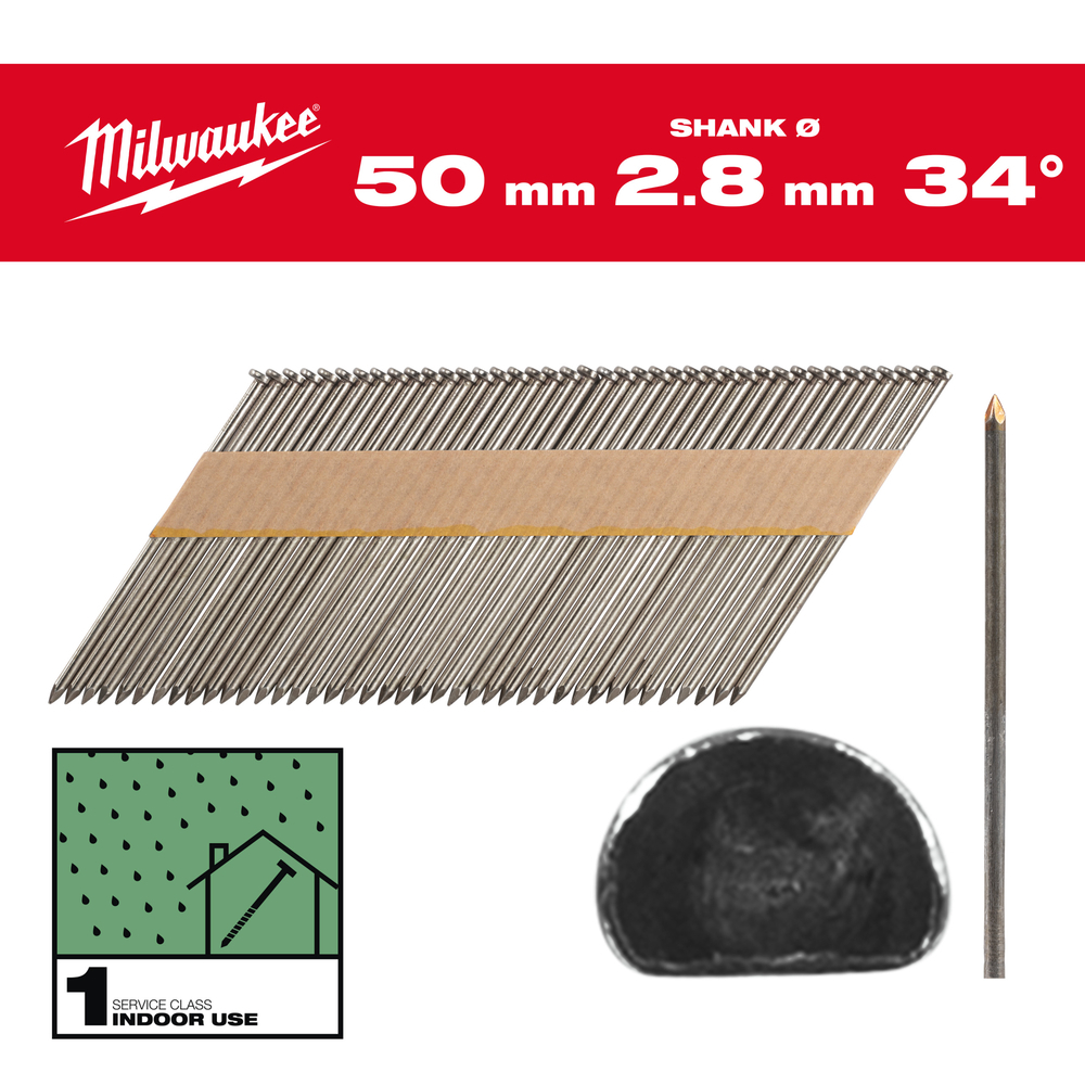 BOITE DE 2200 CLOUS 34° 64MM - Carton MILWAUKEE ACCESSOIRES - 4932492596