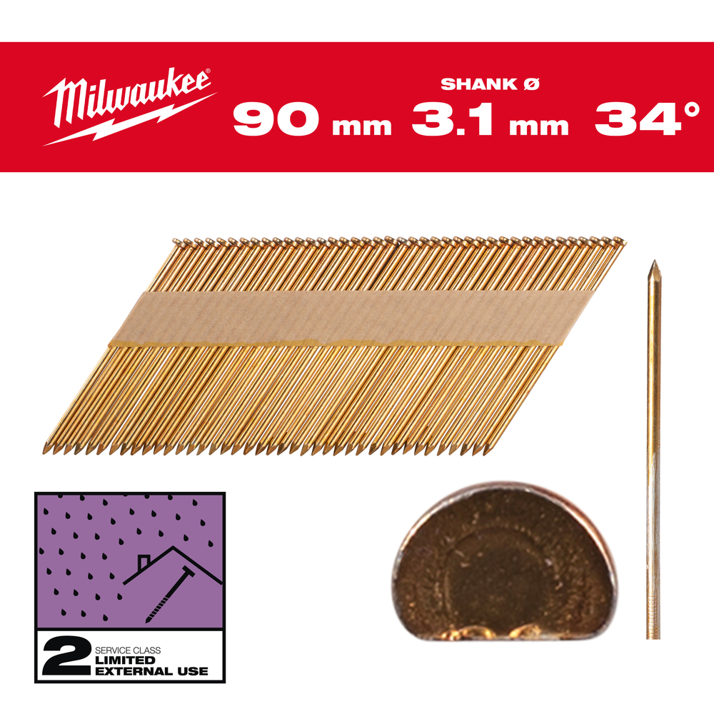 BOITE DE 2200 CLOUS 34° 50MM RS GALVA - Carton MILWAUKEE ACCESSOIRES - 4932492606