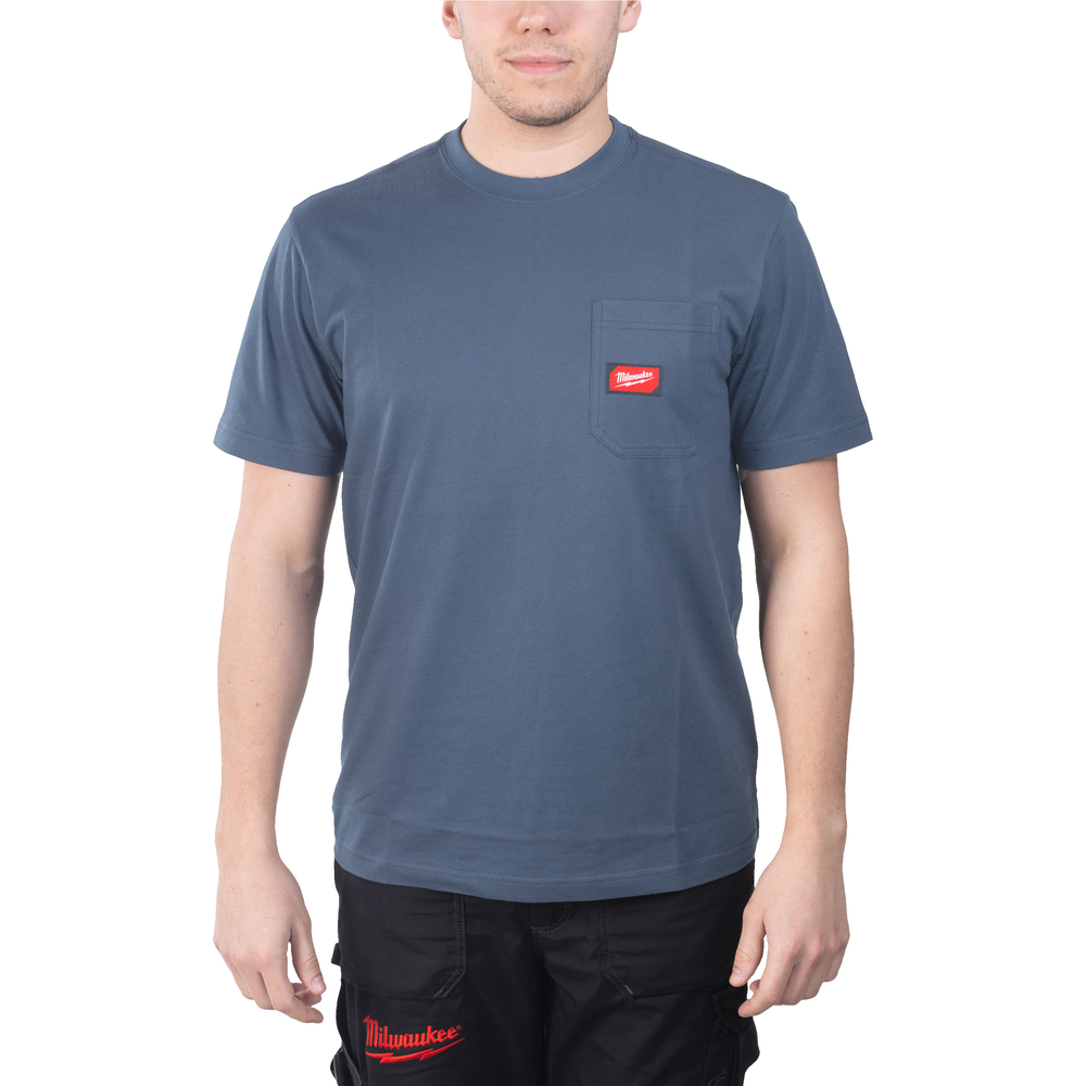 T-shirt de travail manches-courtes bleu MILWAUKEE - WT SS