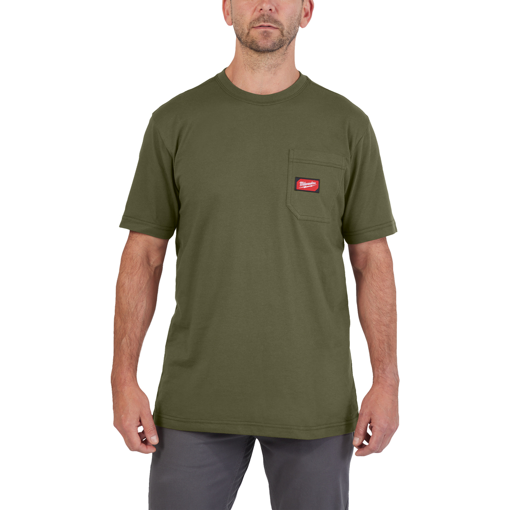 T-SHIRT TRAVAIL MANCHES-COURTES VERT L. - Blister MILWAUKEE EPI - 4932493020