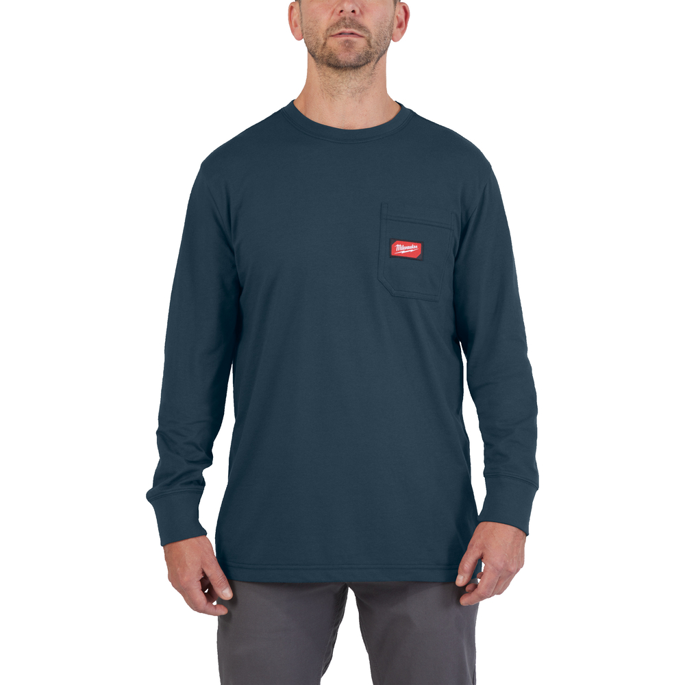 T-shirt de travail manches-longues bleu MILWAUKEE - WT LS