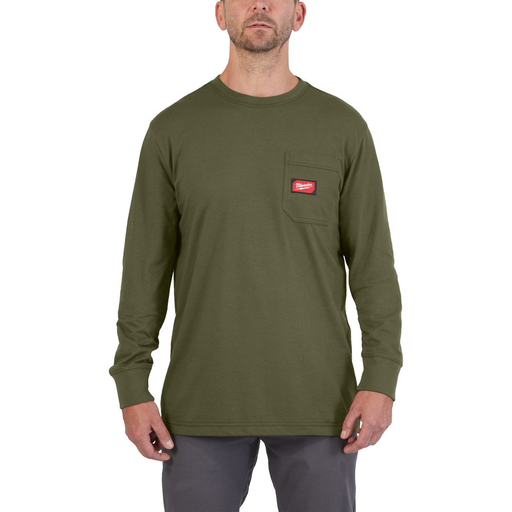 T-SHIRT TRAVAIL MANCHES-LONGUES VERT M. - Blister MILWAUKEE EPI - 4932493049