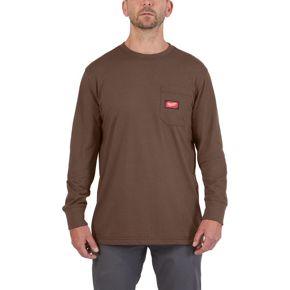 T-shirt de travail manches-longues marron MILWAUKEE - WT LS