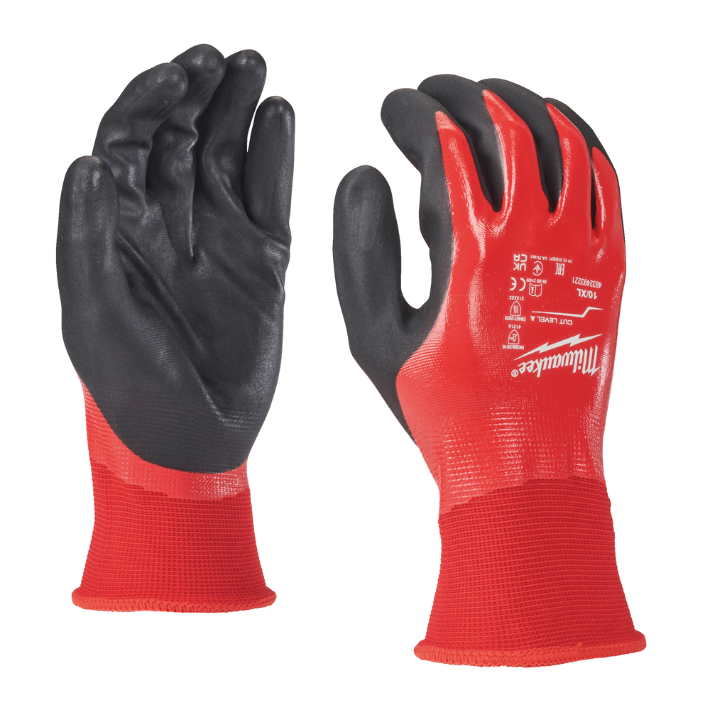 Gant enduction complète anti-coupure A rouge MILWAUKEE par 12