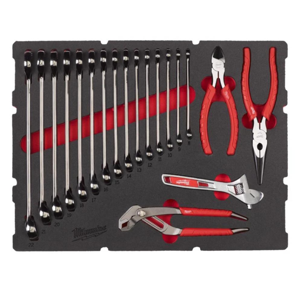 MODULE MOUSSE PACKOUT CLES/PINCES 19 PCS - Blister MILWAUKEE ACCESSOIRES - 4932493339