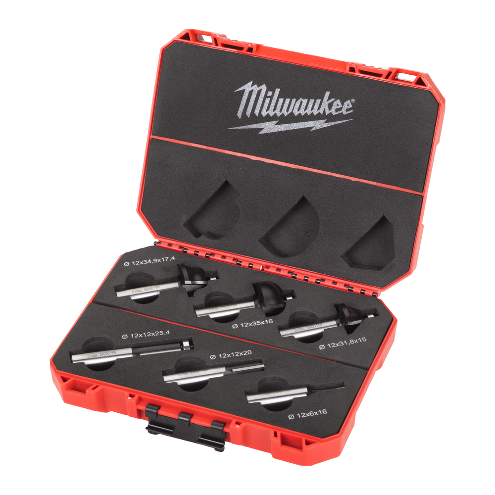 ACCESSOIRE AFFLEUREUSES KIT DE 6 MÈCHES POUR DÉFONCEUSE 12 MM MILWAUKEE - 4932493578