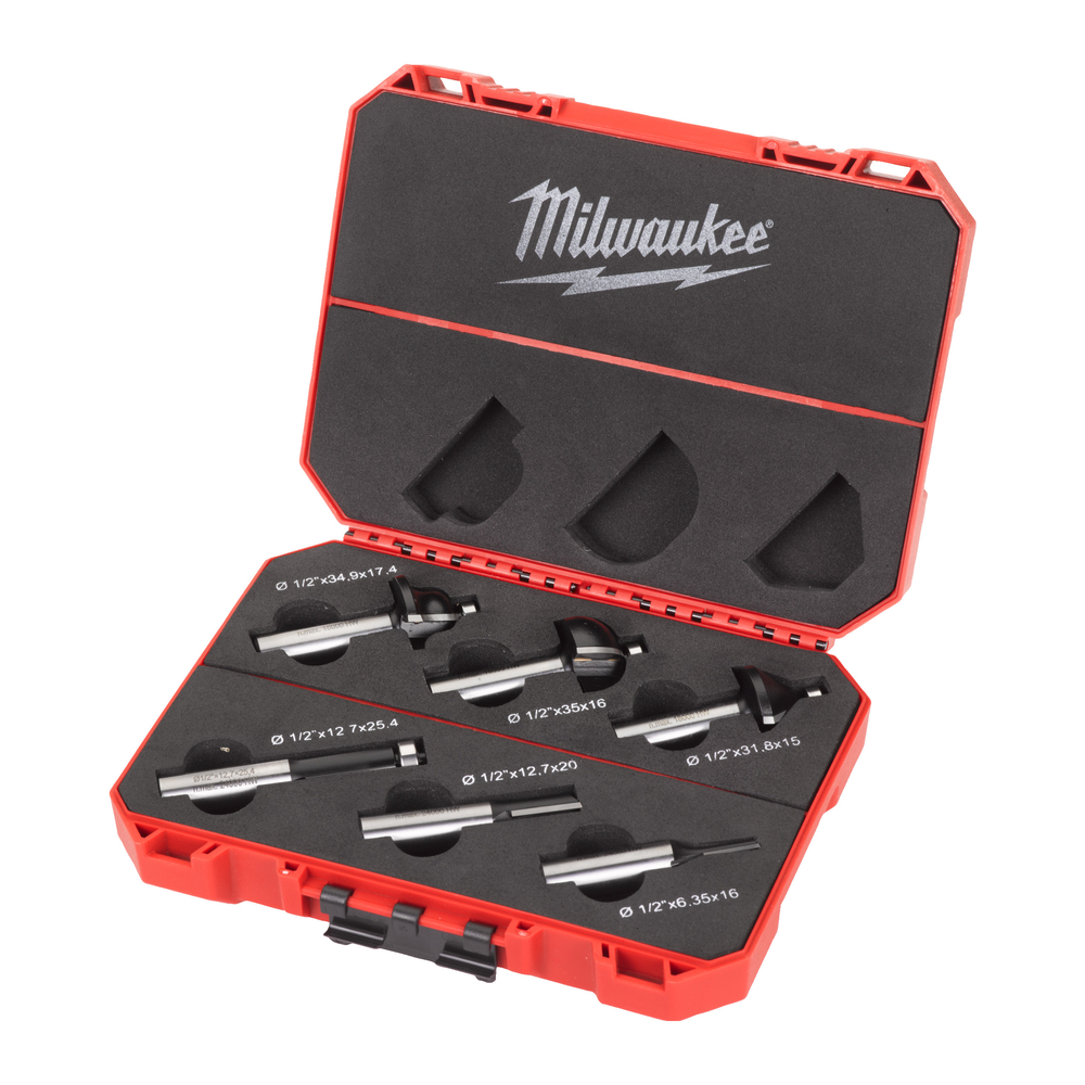 ACCESSOIRE AFFLEUREUSES KIT DE 6 MÈCHES POUR DÉFONCEUSE 12.7 MM MILWAUKEE - 4932493579