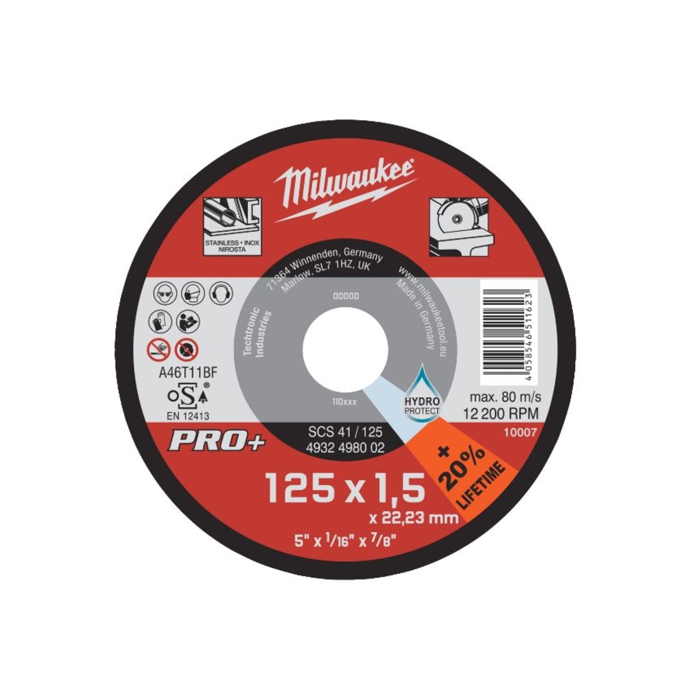 DISQUE À TRONÇONNER PRO+ 125MM X 1,5 MM - Carton MILWAUKEE ACCESSOIRES - 4932498002